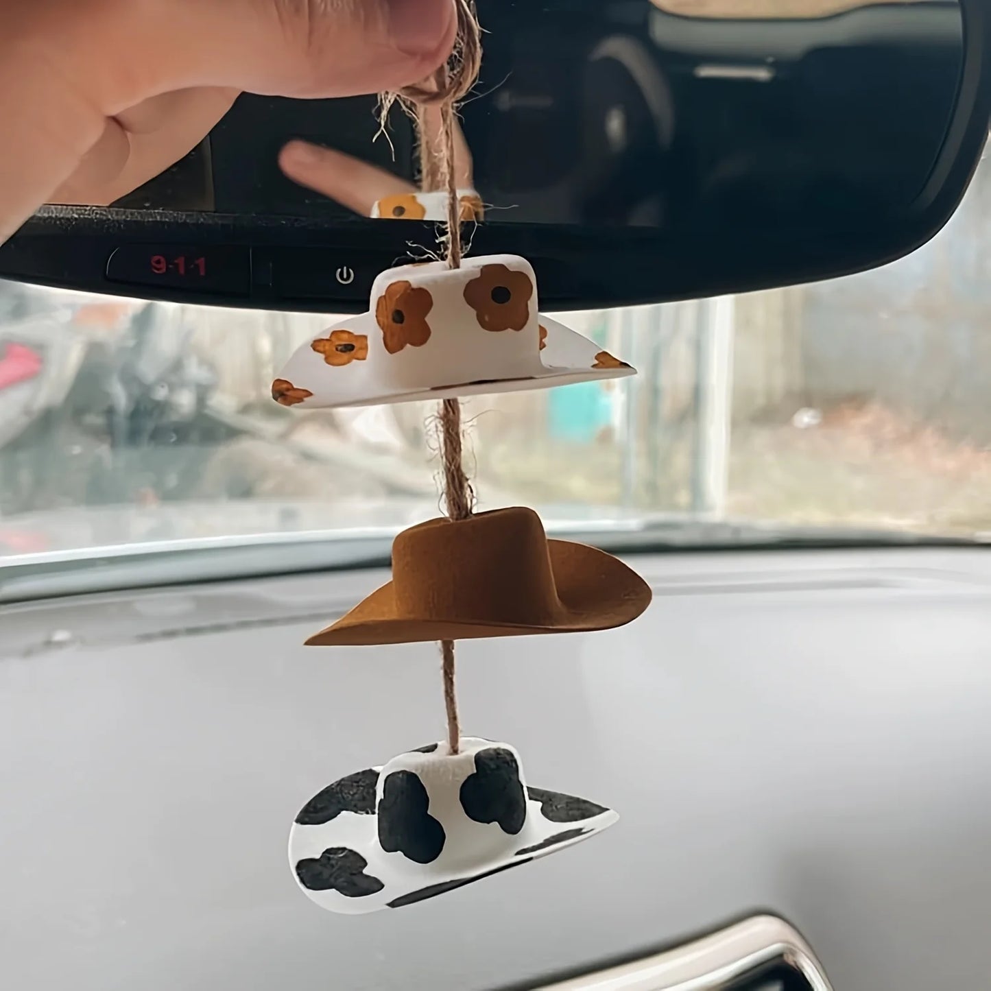 Cowboy Hat Car Pendant Rearview Mirror