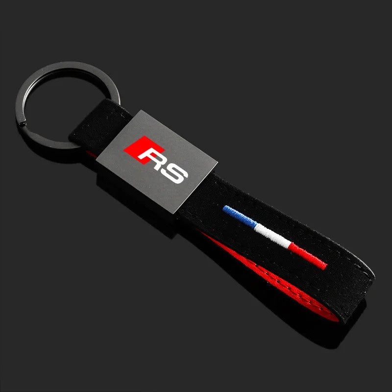 S Line Suede Metal Keychain
