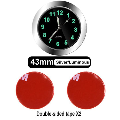 Mini Car Clock – Stick-On Quartz with Sapphire Glass & Luminous Dial