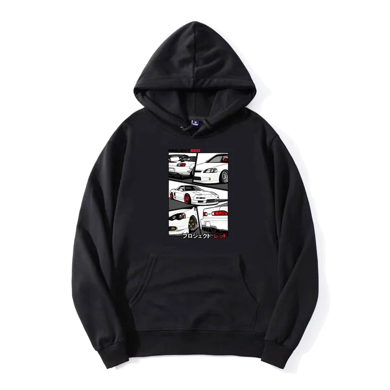 JDM Sports Car Hoodie – Zipper & Pullover Automotive Sweatshirt