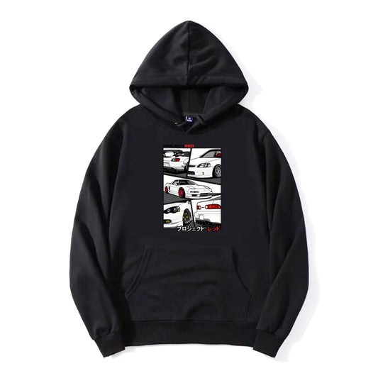 JDM Sports Car Hoodie – Zipper & Pullover Automotive Sweatshirt