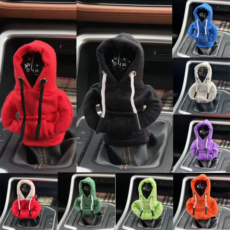Car Gear Shift Hoodie Cover – Mini Sweatshirt Knob Decoration Universal