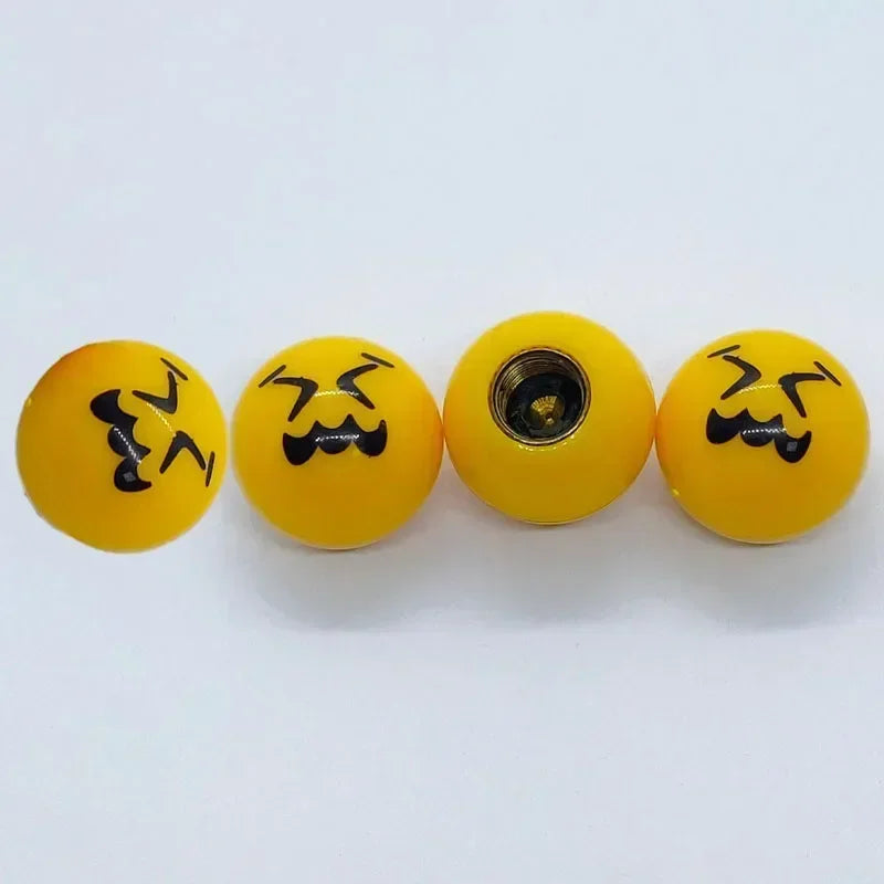 4Pcs/Set Smiley Ball Tire Valve Caps