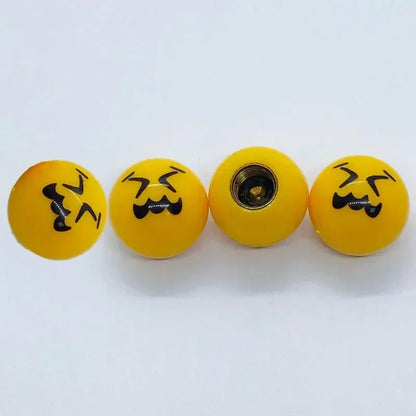 4Pcs/Set Smiley Ball Tire Valve Caps
