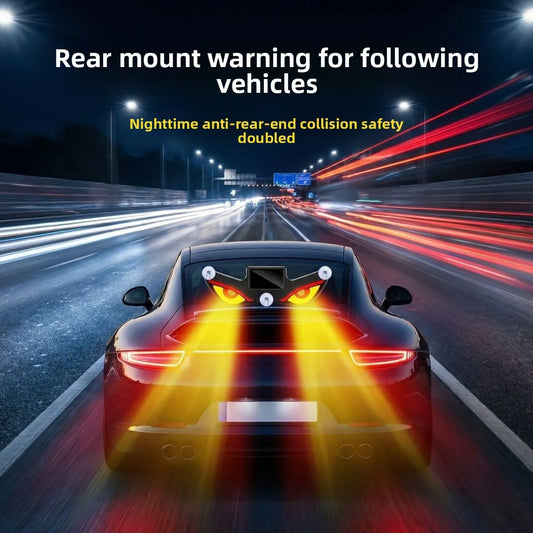 Solar Rear Window Warning Light - LED Anti-Collision Eye Lamp