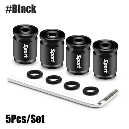 Zinc Alloy Anti-Theft Tire Valve Caps – Sport Car Wheel Stem Covers (5pcs)