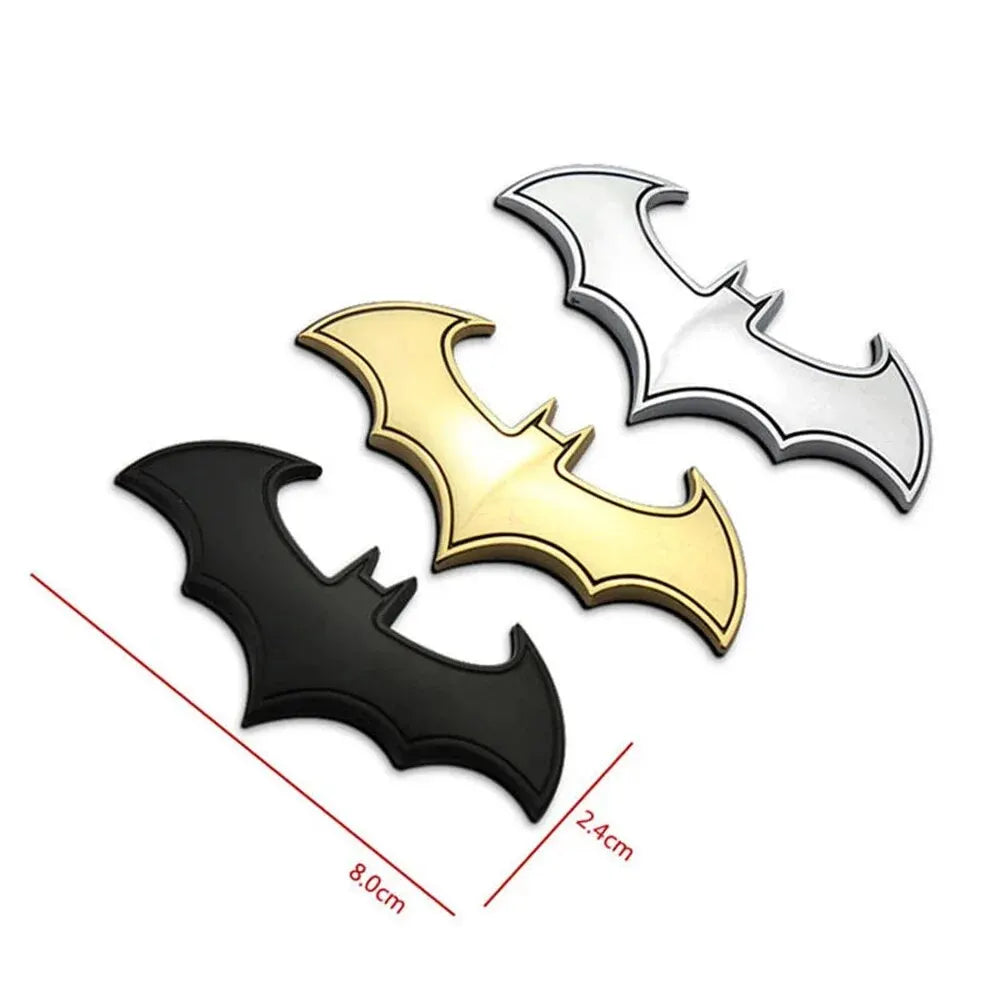3D Bat Metal Car Sticker – Emblem Decal for Cars & Motorcycles