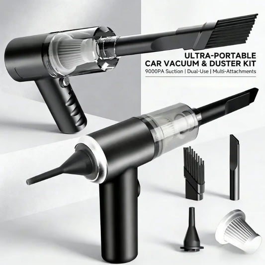 Wireless Car Vacuum Cleaner – USB Charging, 120W, 9000Pa, 25min