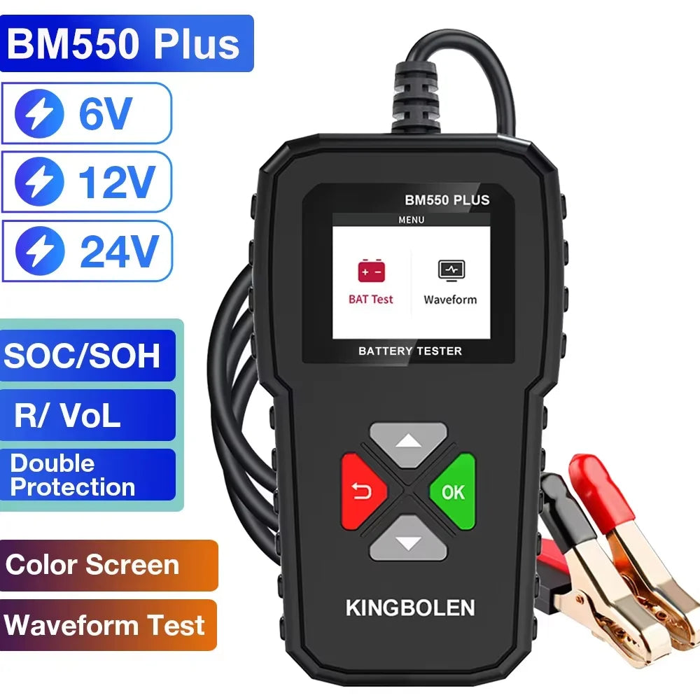 Car Battery Tester 6V 12V 24V 100-2000 CCA Digital Analyzer
