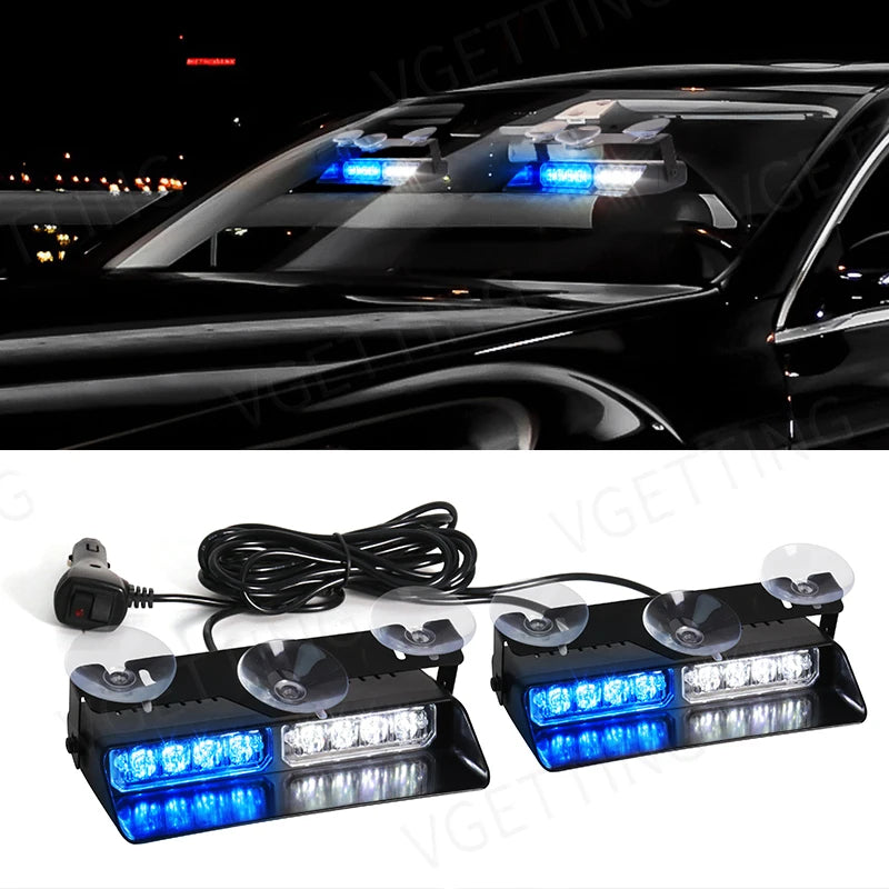 2-in-1 LED Strobe Light Bar - 12V Front Warning Light