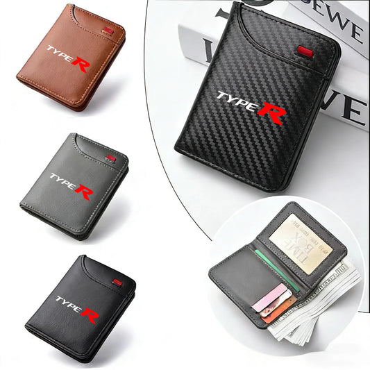 Ultra-Slim Carbon Fiber Card Holder | PU Leather Mini Wallet