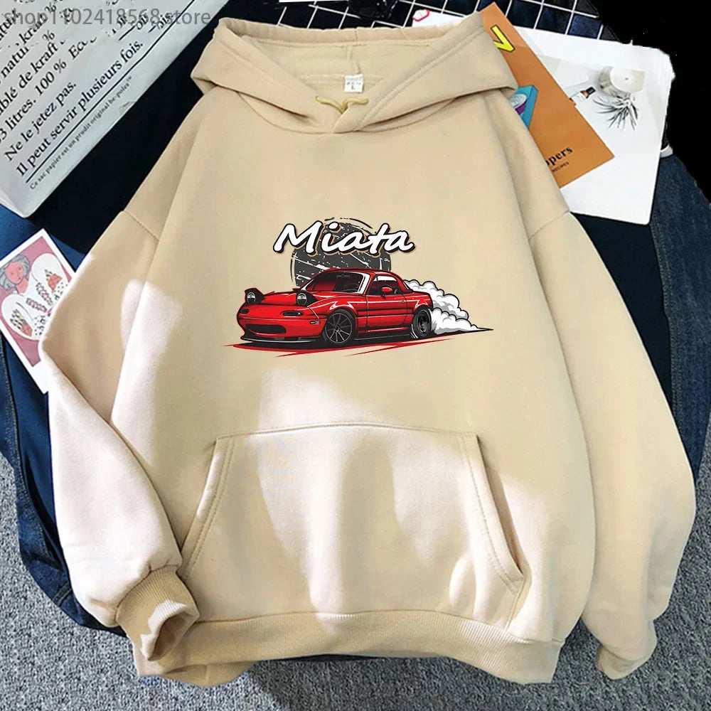 JDM Drift Culture Hoodie – Anime Car Print Unisex Sweatshirt