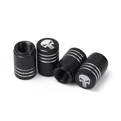 4Pcs/Lot Skull Tire Stem Air Valve Caps