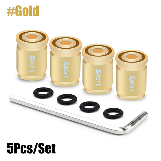 Zinc Alloy Anti-Theft Tire Valve Caps – Sport Car Wheel Stem Covers (5pcs)