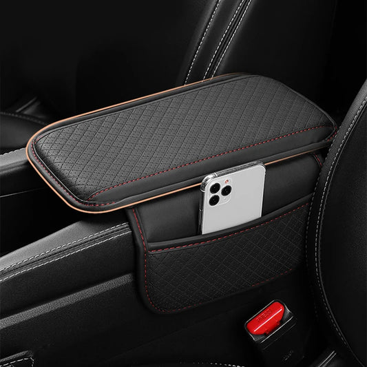 Car Armrest Cushion – Center Console Pad with Storage Pocket