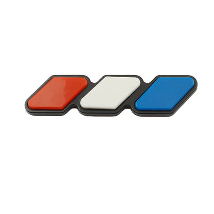 3D Tri-Color Front Grille Emblem Sticker – Car Badge Decal