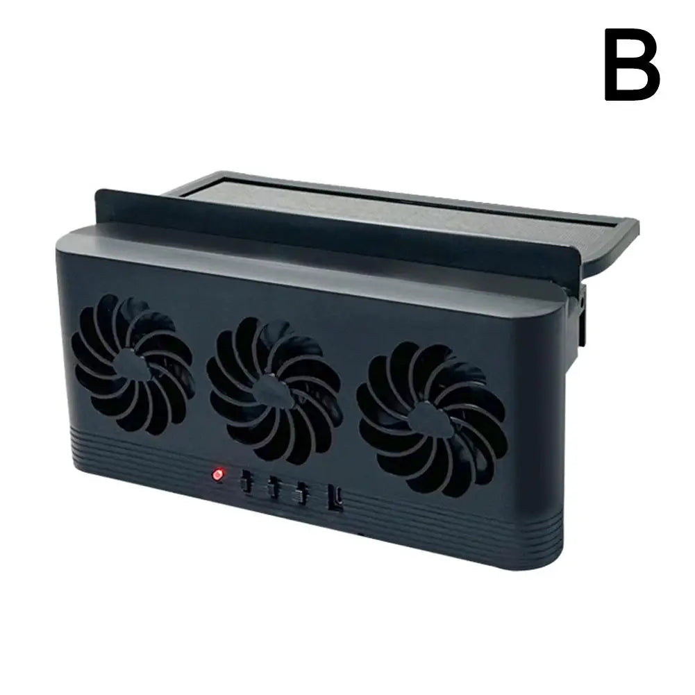 Solar Car Exhaust Fan – 3-Head Window Ventilation & Cooling Fan