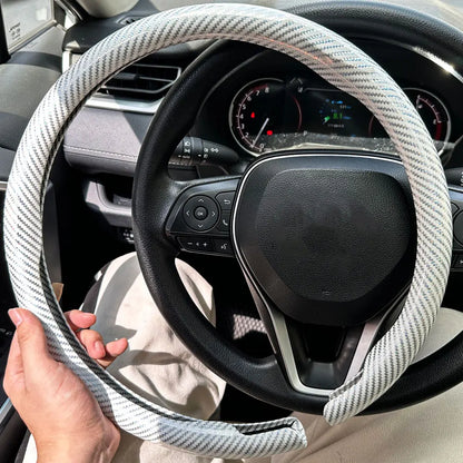 Carbon Fiber Laser Steering Wheel Cover – Anti-Slip