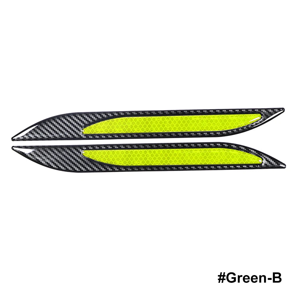 Carbon Fiber Bumper Protector Reflective Strips – Anti-Scratch Warning Stickers (2 pcs)
