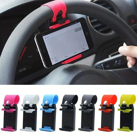 Steering Wheel Phone Holder Hook – Universal Car Mount Clip