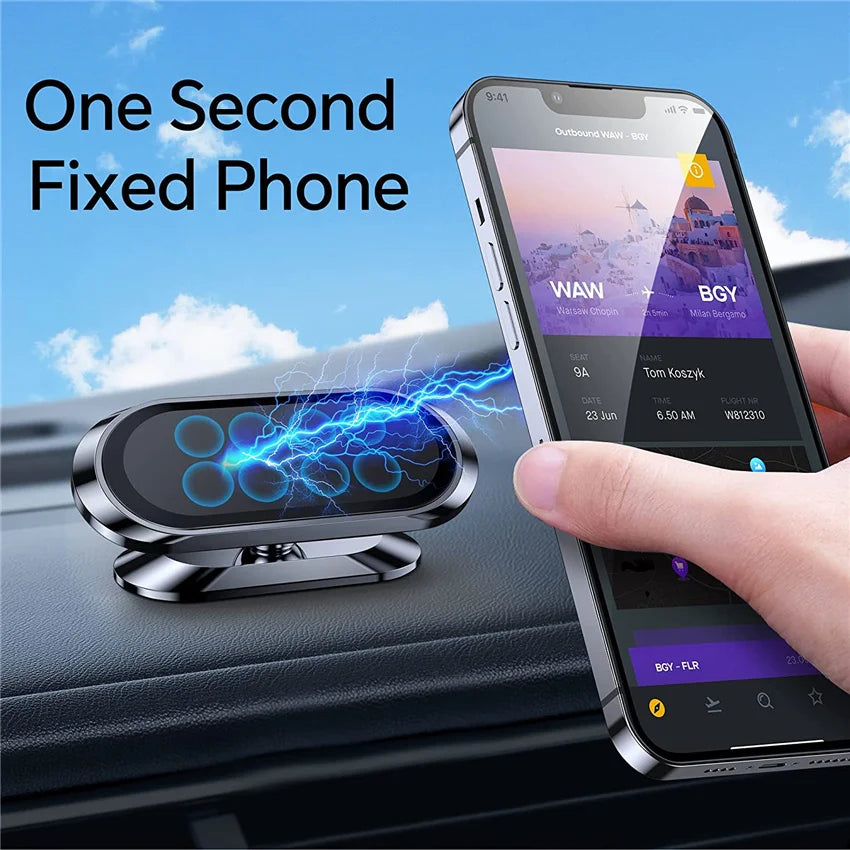 Magnetic Car Phone Holder 360° Adjustable Arm – Air Vent & Dashboard Mount