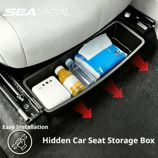 Under Seat Storage Box – ABS Sliding Drawer Car Organizer