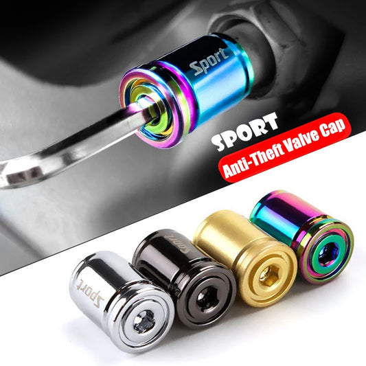 Zinc Alloy Anti-Theft Tire Valve Caps – Sport Car Wheel Stem Covers (5pcs)