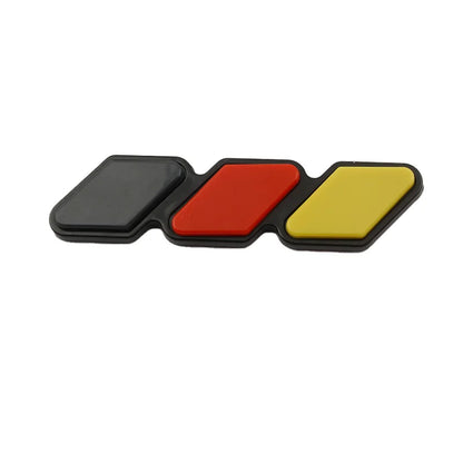 3D Tri-Color Front Grille Emblem Sticker – Car Badge Decal