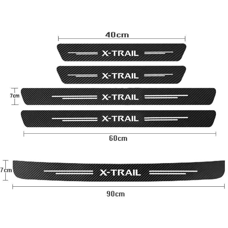 Carbon Fiber Door Sill Protector Sticker | Anti-Scuff Strip Kit