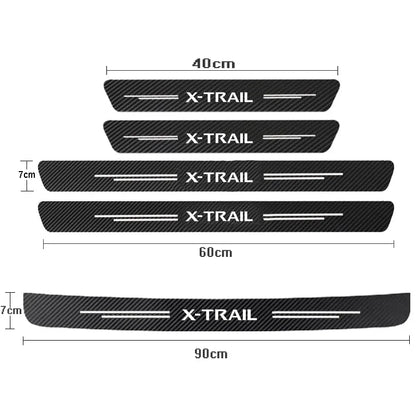 Carbon Fiber Door Sill Protector Sticker | Anti-Scuff Strip Kit