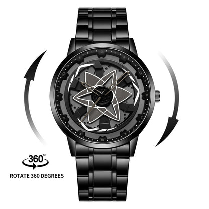 Drehendes Geometrisches Zifferblatt Armbanduhr