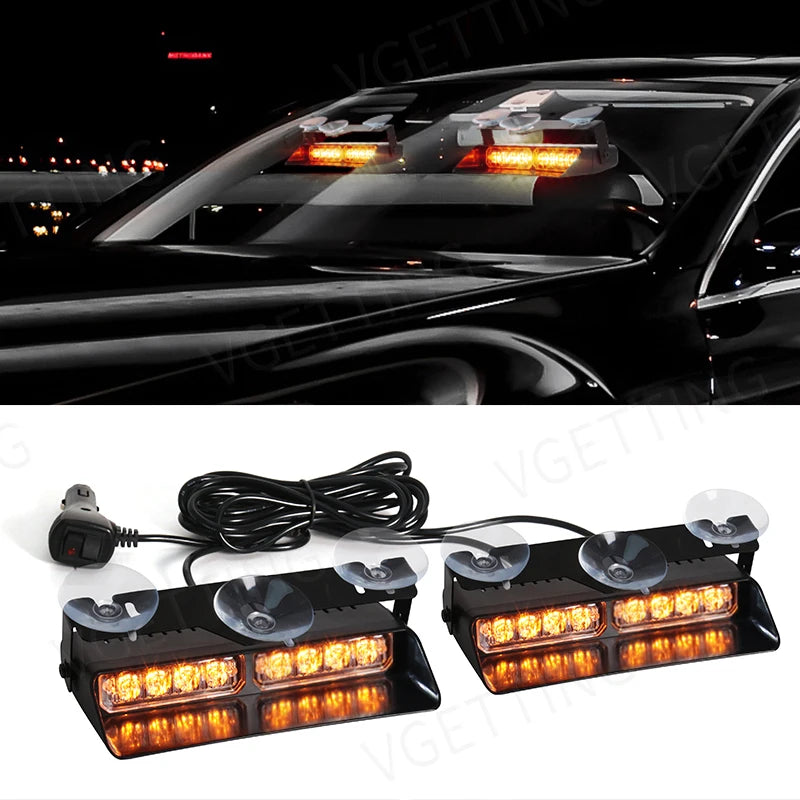 2-in-1 LED Strobe Light Bar - 12V Front Warning Light