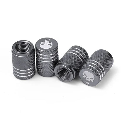 4Pcs/Lot Skull Tire Stem Air Valve Caps