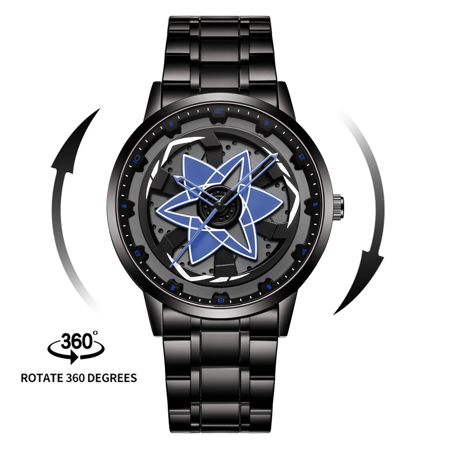 Drehendes Geometrisches Zifferblatt Armbanduhr
