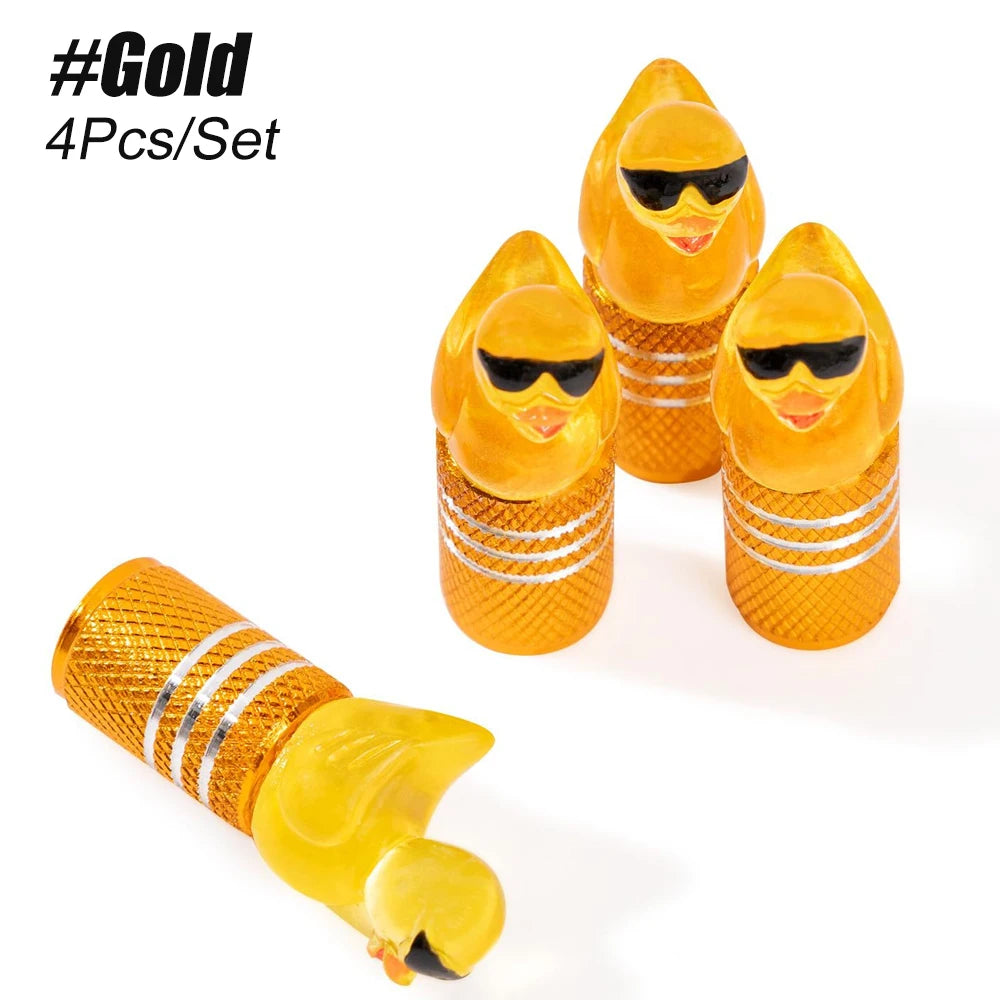 Duck Valve Stem Caps for Cars - Cute Tire Valve Covers Set of 4
