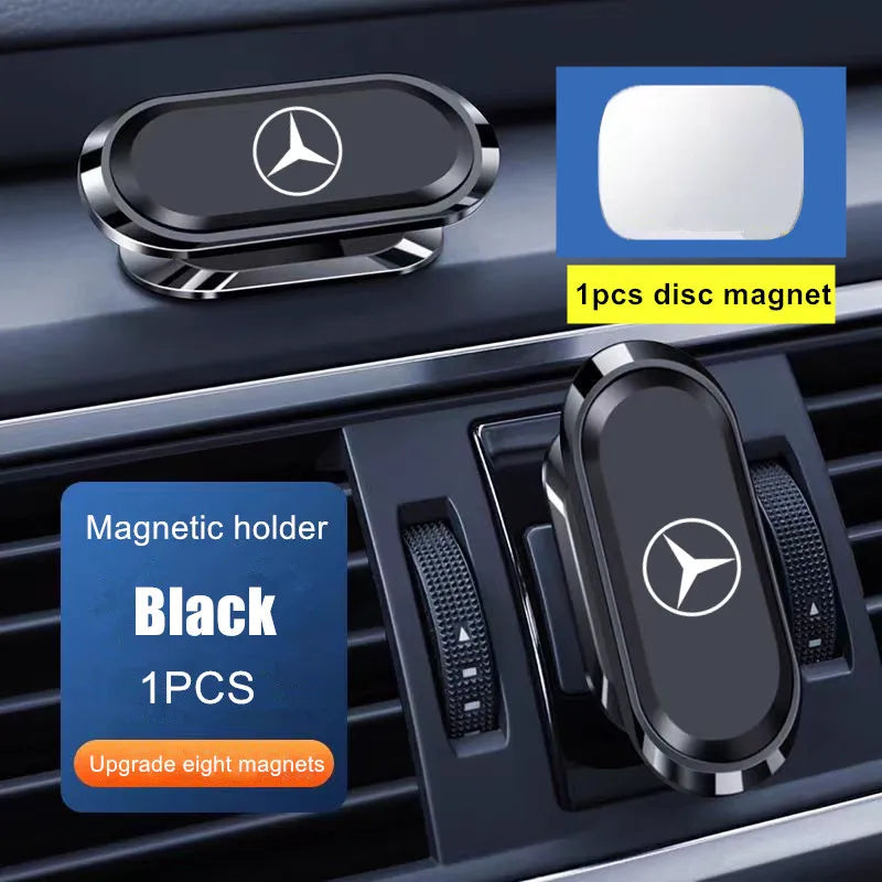 Metal Magnetic Car Phone Holder – 61x24mm | Black & Silver