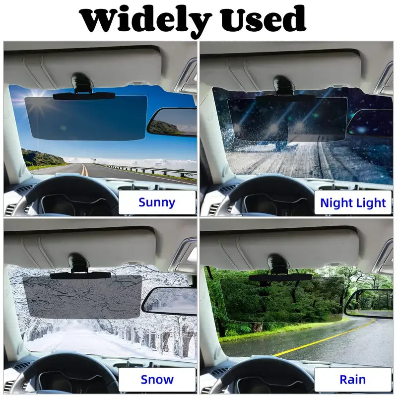 Car Anti-Glare Sun Visor Mirror – UV Protection Sunshade