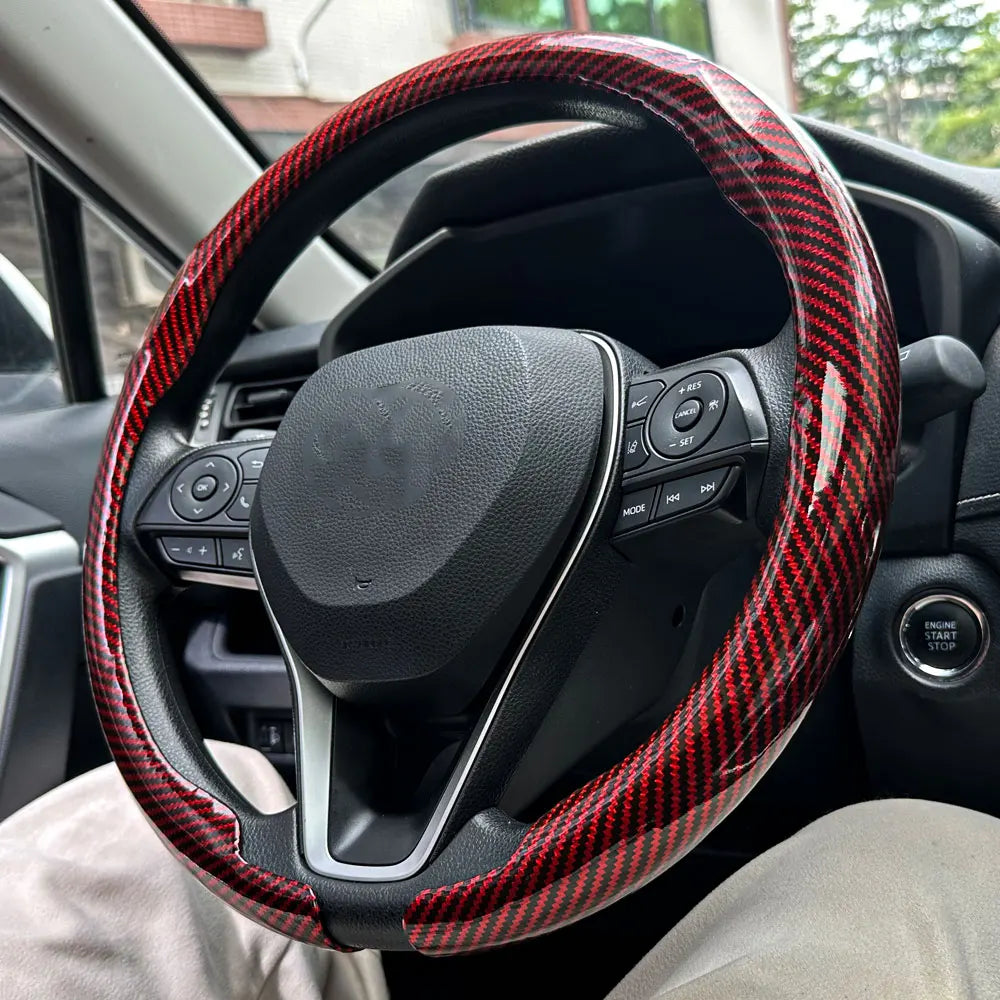 Carbon Fiber Laser Steering Wheel Cover – Anti-Slip