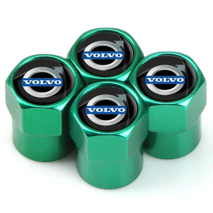 Metal Car Tire Valve Caps – 4pcs, 8 Colors, Round & Hex Style