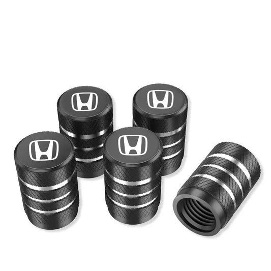 Aluminum Knurled Car Tire Valve Caps – 4pcs, Red & Black
