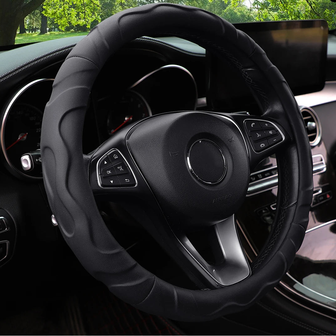 Lamb Skin Texture Sports Steering Wheel Cover