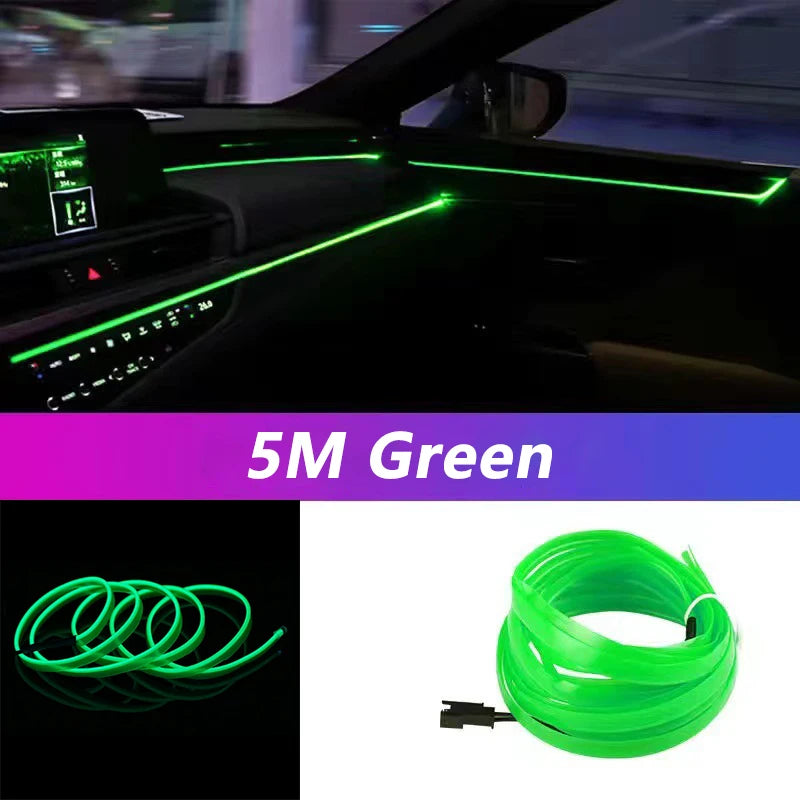 5m Neon EL Wire Car Interior Light – USB Ambient Atmosphere Strip (DIY)