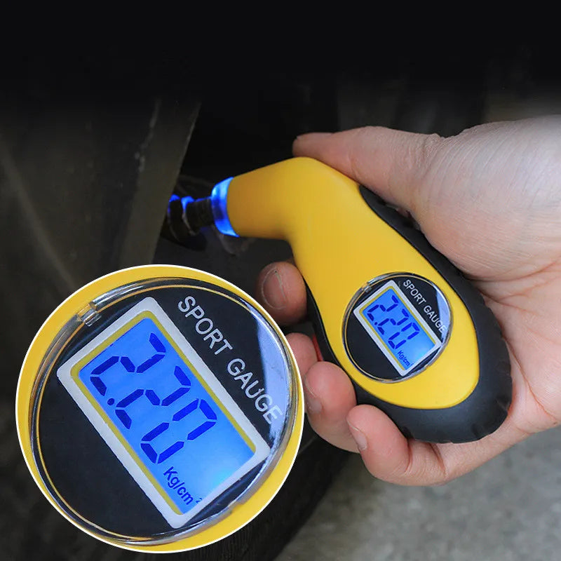 Portable Tire Pressure Gauge – Mini LCD Digital Meter for Cars & Motorcycles