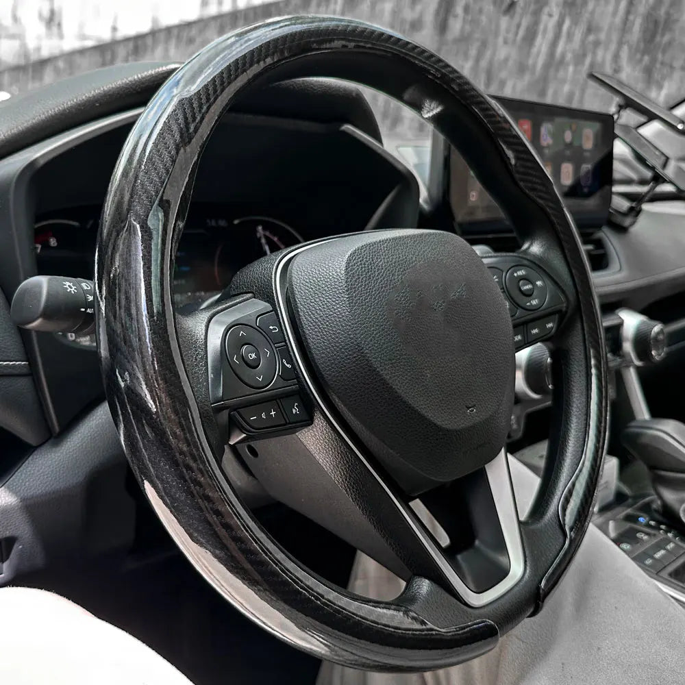 Carbon Fiber Laser Steering Wheel Cover – Anti-Slip