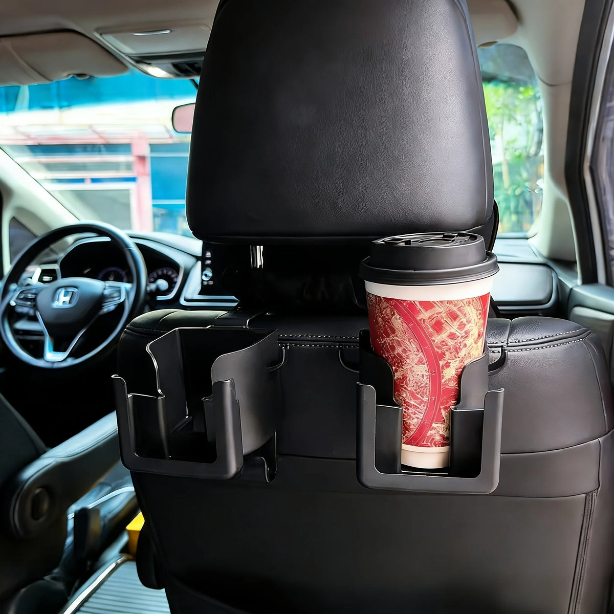 Car Seat Backrest Organizer | Cup Holder & Phone Mount