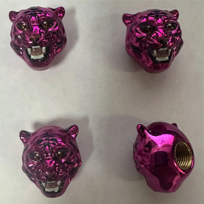 4Pcs Tiger Style Tire Valve Caps 3D
