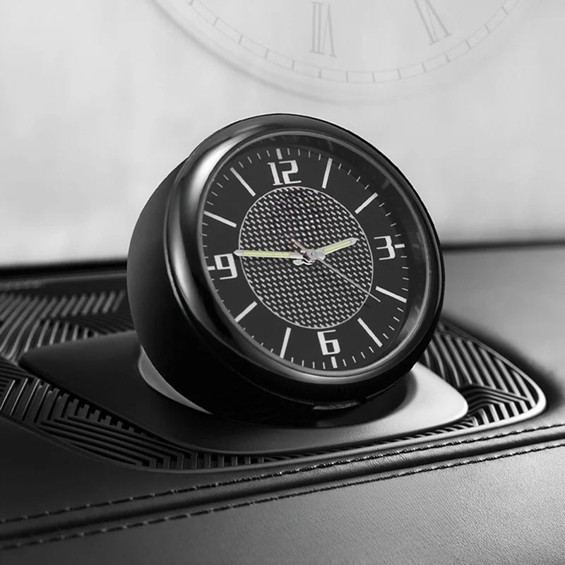 Mini Luminous Stick-On Car Dashboard Clock – Quartz Auto Ornament