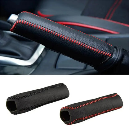 Genuine Leather Handbrake Cover – Cowhide Grip Sleeve for Car Interior