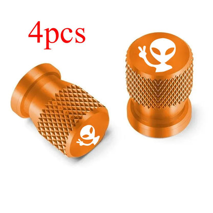 4Pcs Alien Car Wheel Tire Valve Cap