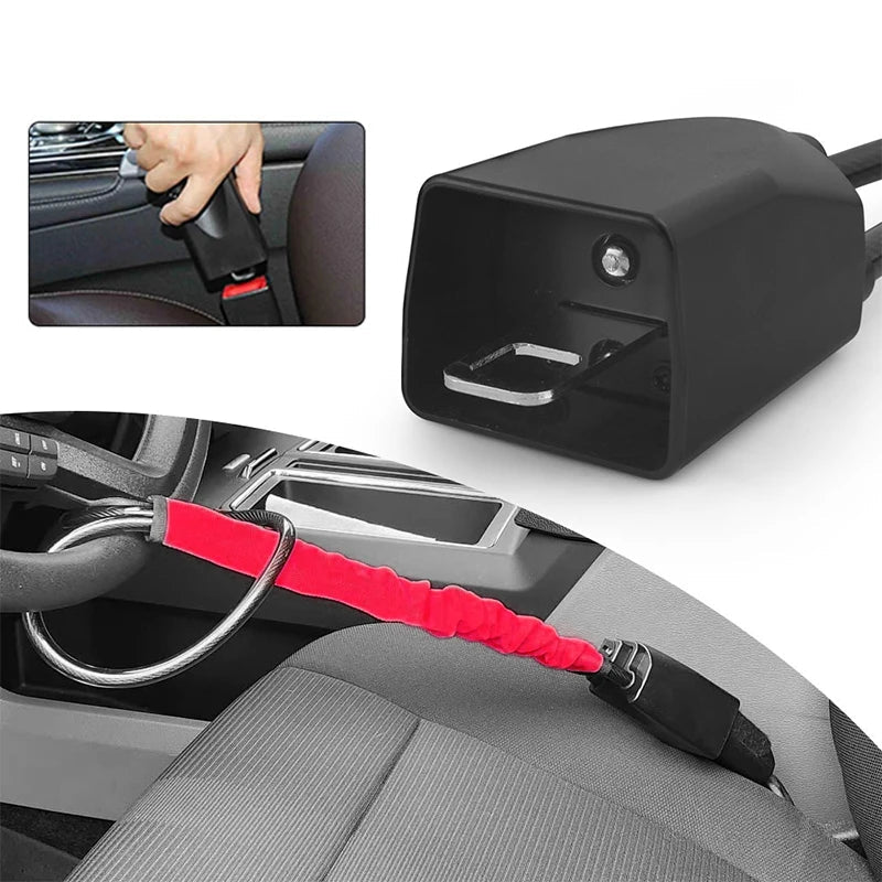Steering Wheel Lock - Braided Steel Cable Anti-Theft Lock